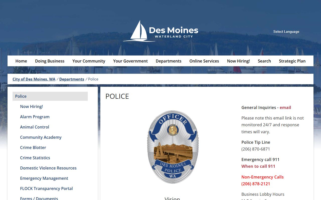 Des Moines Police Department jail mugshots records