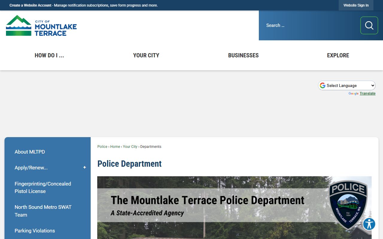 Mountlake Terrace jail mugshots police department