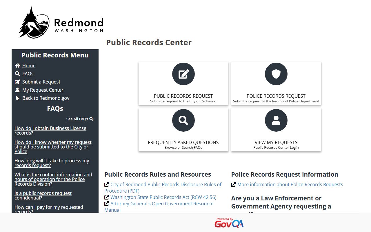 Redmond jail mugshots public records request portal