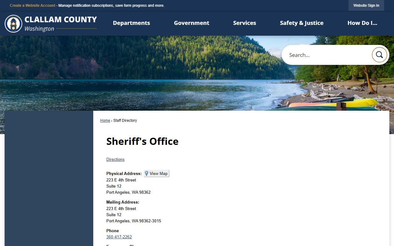 Clallam County jail mugshots sheriff directory