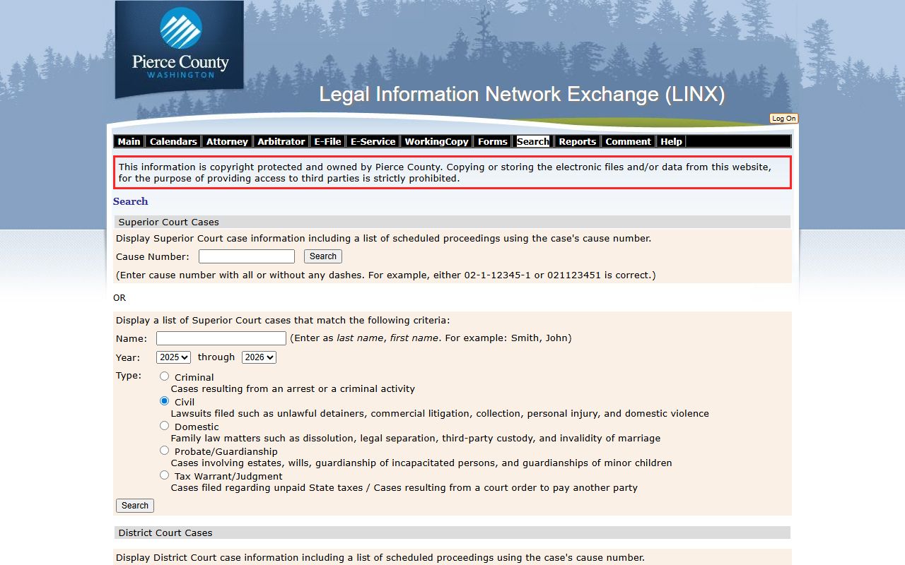 Pierce County jail mugshots LINX search portal