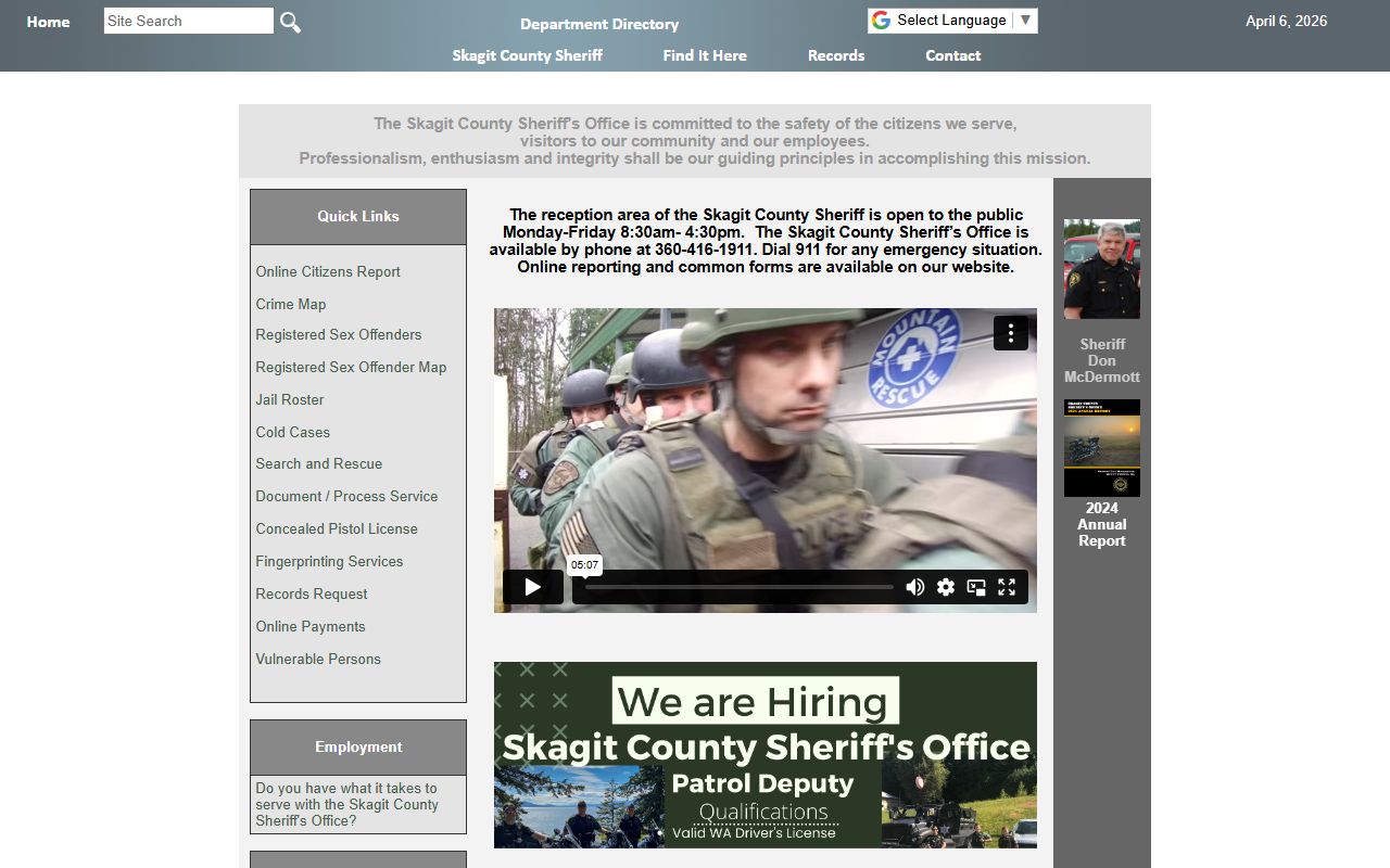 Skagit County jail mugshots sheriff page