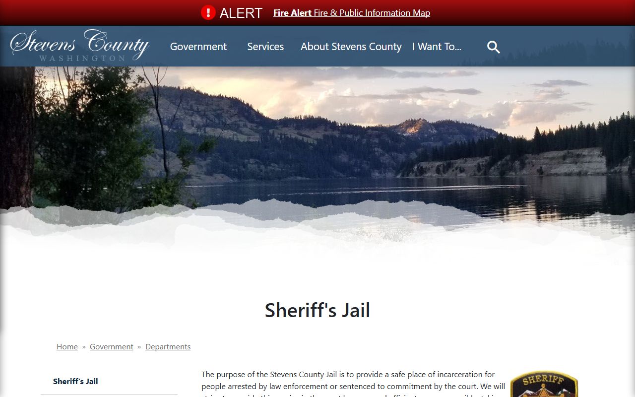 Stevens County jail mugshots sheriff jail page