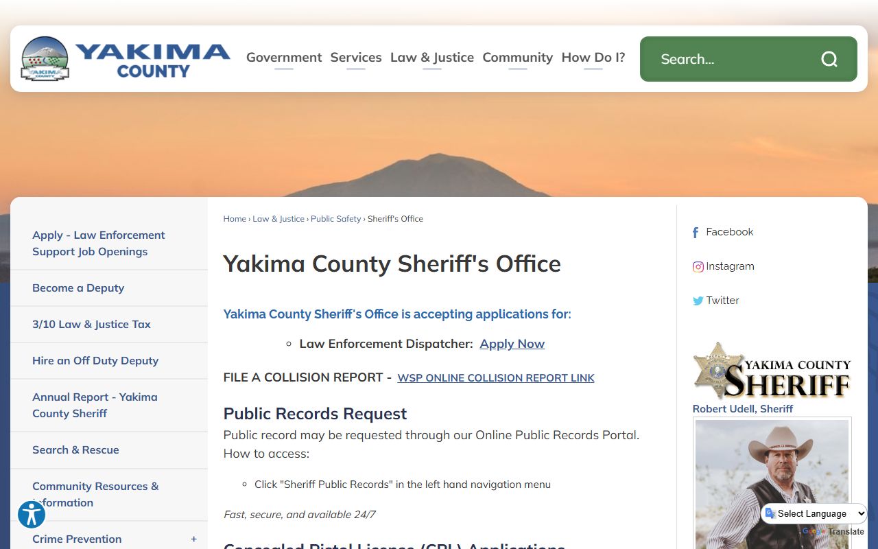 Yakima County jail mugshots sheriff office homepage
